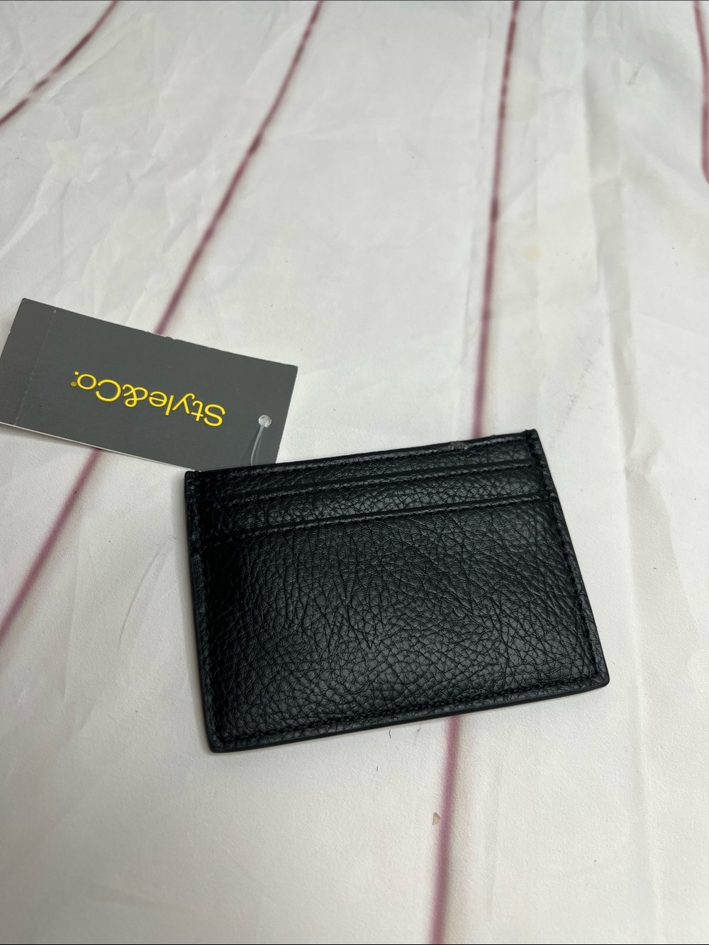 Style & Co. Black Pebble Leather Card Sleeve